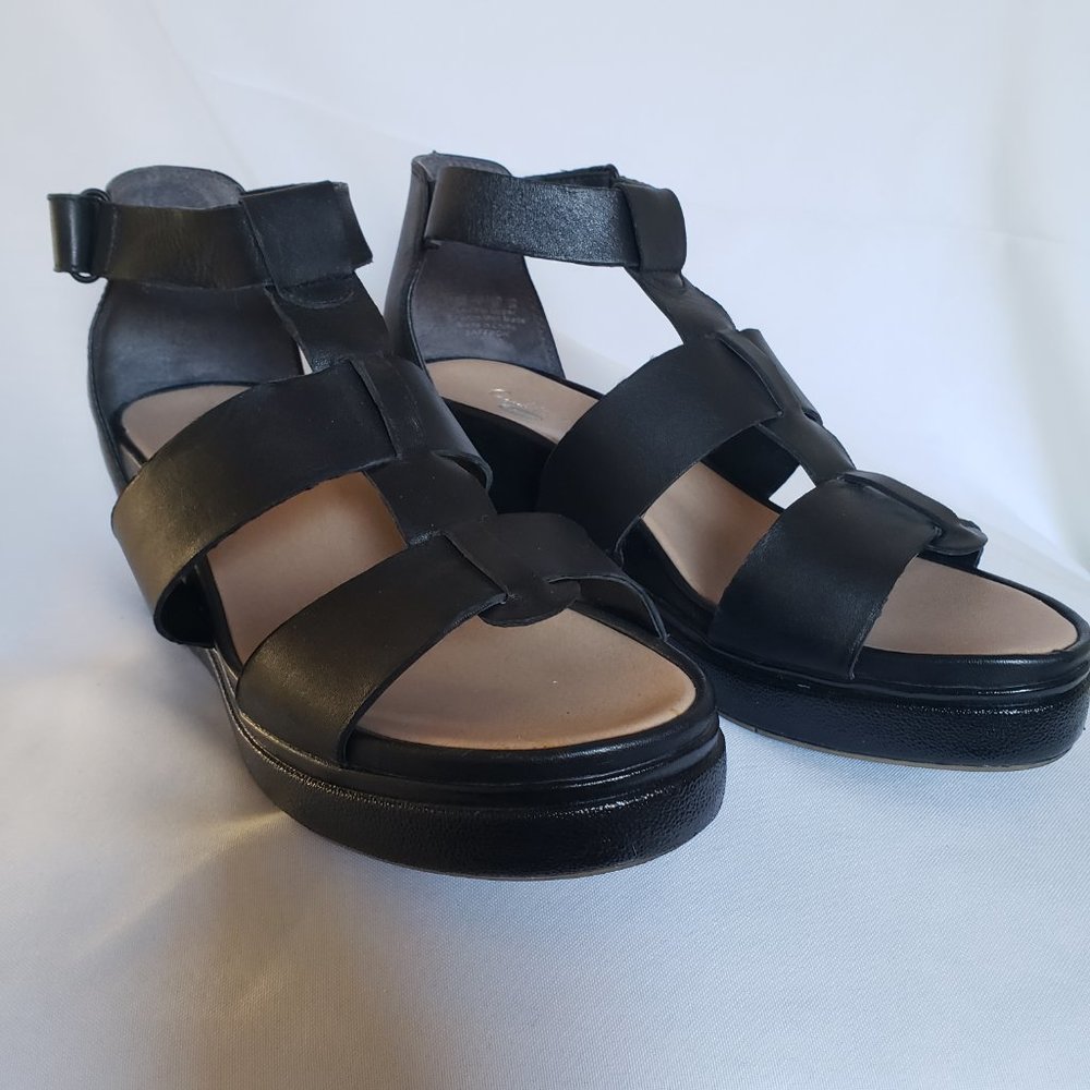 Black Gladiator Wedge Platform Sandals - Sz 9 - Dr Scholl's - Picture 5 of 14